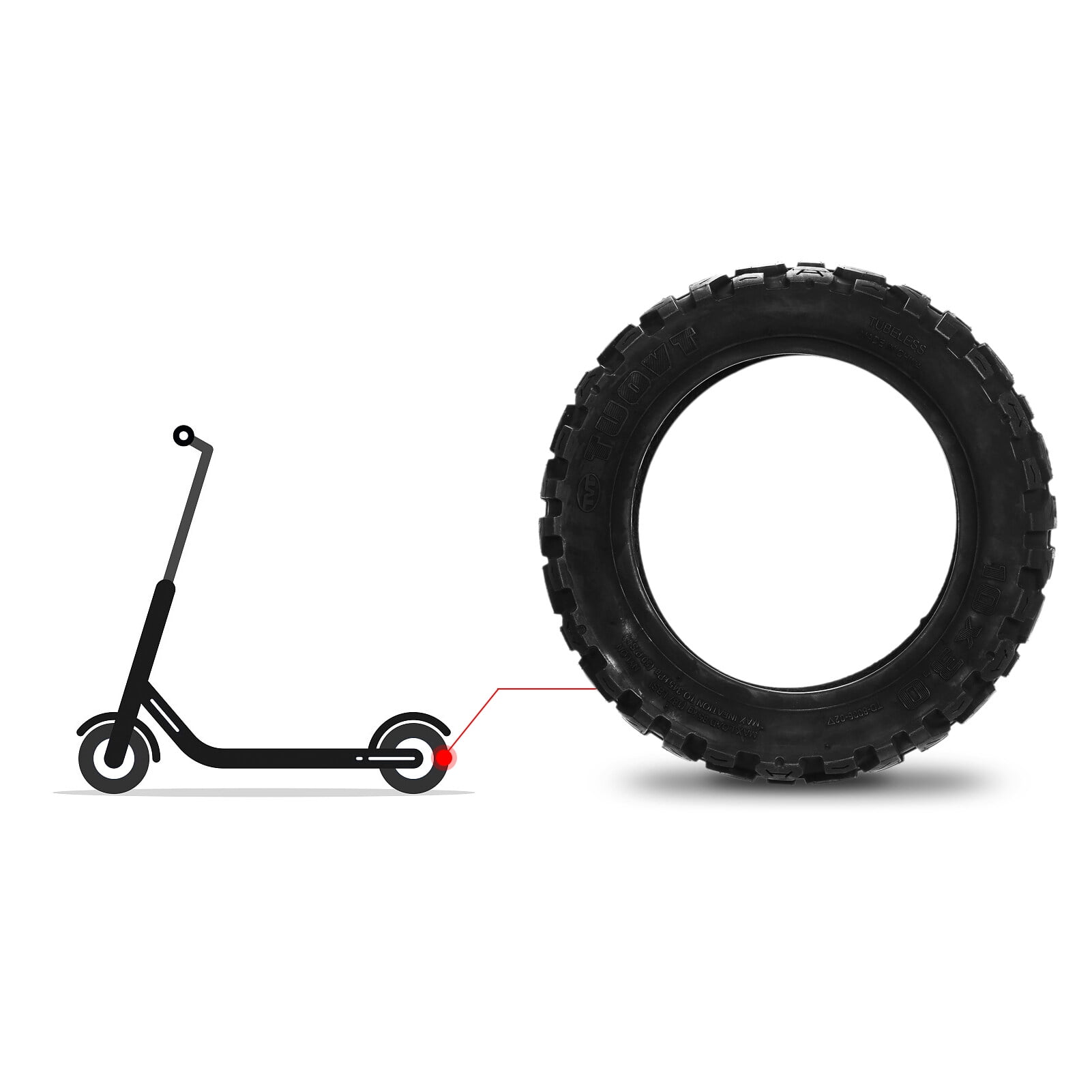 Spirastell Tire,10 x 3.0 Off Road Tire 3.0 Scooter Tire 10 inch Scooter Tire 10 Scooter Tire Durable Tubeless Tire Durable Proof Tubeless x 3.0 Scooter mewmewcat Tire Non-Slip Off tire HUIOP 10 QAHM