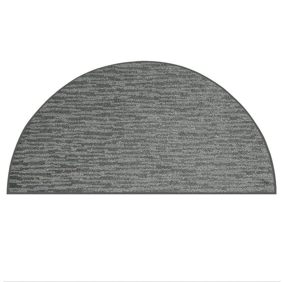 Abstract Contemporary Stripes Modern Plush Two Tone High Low Pattern Rug Carpet| Pet & Kids Friendly| Great for Events Wedding | Made in USA - Easy Fit Dark Grey, 42" x 84" Half Round Area Rug