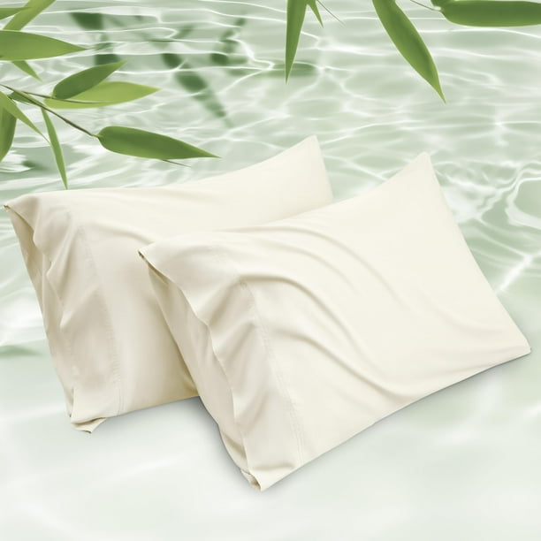 Fundas de almohada Bedsure King Size, rayón y bambú, crema refrescante