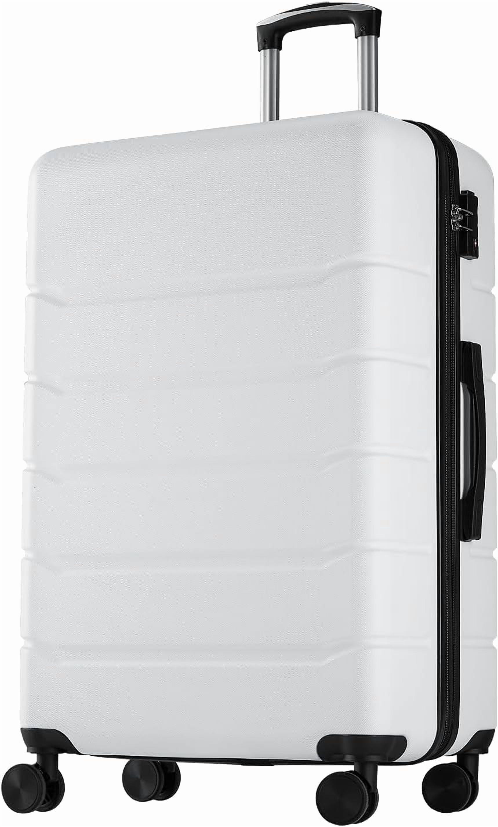 CONCETTA 20 inch Carry on Luggage, Lightweight Expandable Rolling Suitcase, Hard Shell ABS & TSA Lock Double Spinner Wheels Suit Case, White