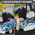 thumbnail image 5 of Whosucclay Blue Cow Print Golf Cart Seat Blanket, Anti-Scratch 4 Storage Pockets Golf Cart Seat Protector for More 2 Person Seats Wear-Resistant Cover, 52.36"x 32.28", 5 of 7