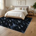 thumbnail image 3 of ODIKA 6'x9' Washable Area Rug Field Constellation Grid Uranus Themed Galaxy Meteorite Starry Playful for Family Room, Living Room, Master Bedroom, Non-Slip, Easy Care, 3 of 7