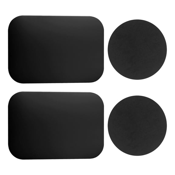 NICERIO 4Pcs Adhesive Phone Magnet Plates Black for Car Mounts Smooth Protective