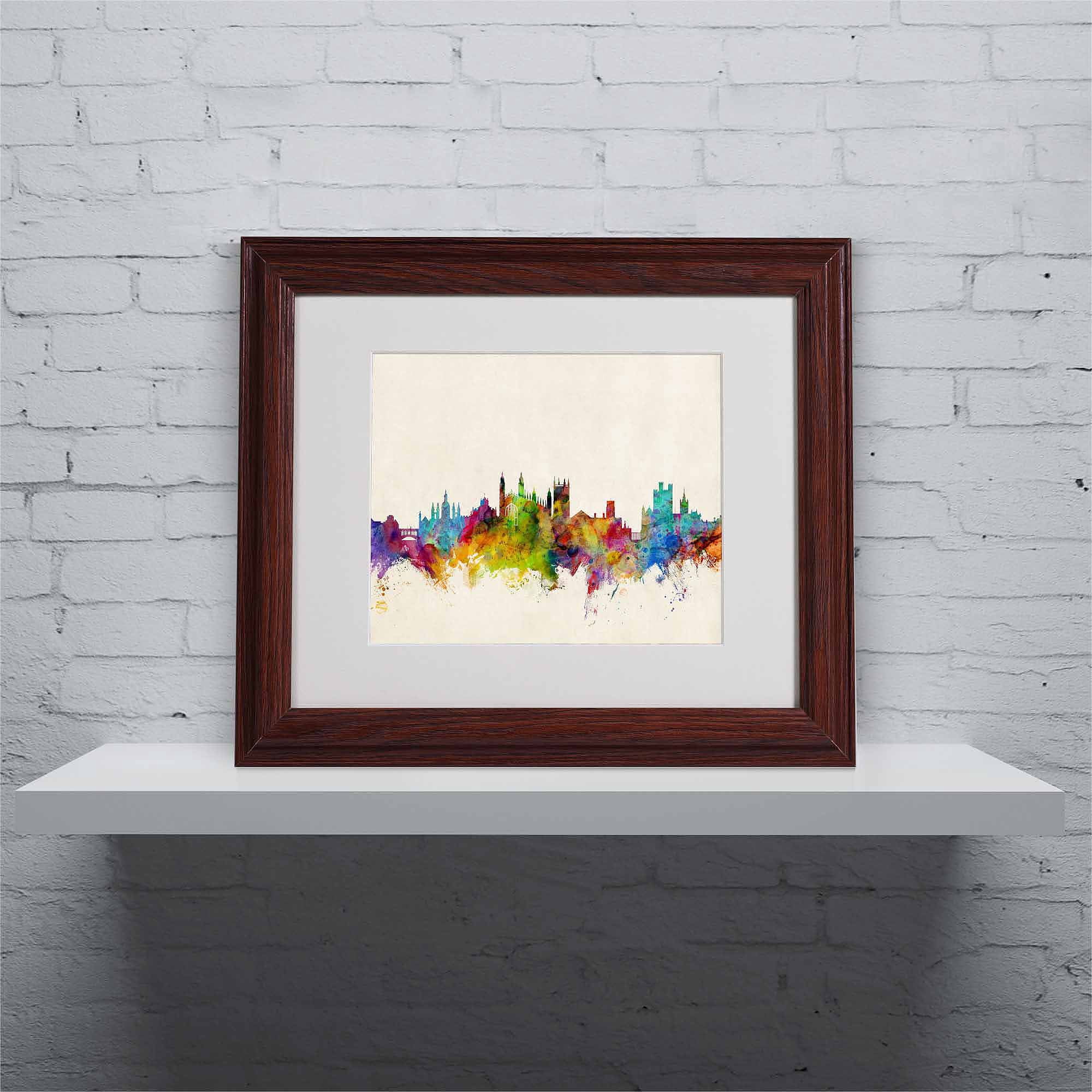 Trademark Fine Art "Cambridge England Skyline II" Canvas Art by Michael Tompsett, Wood Frame