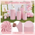 thumbnail image 5 of golytefs 5Pcs Cylinder Pedestal Stand Covers Reusable Elastic Cloth Pillar Plinth Cover Without Stands for Wedding Props Babyshower Birthday Party (Light Pink), 5 of 8