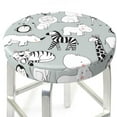 thumbnail image 3 of Xecao's African Animals Print Stool Covers offer stylish, washable protection for PU round bar stools, perfect for home or commercial use., 3 of 7