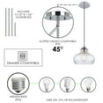 thumbnail image 6 of Kira Home Harlow 9" Modern Industrial Farmhouse Pendant Light with Clear Glass Shade, Adjustable Hanging Height, Chrome, 6 of 7