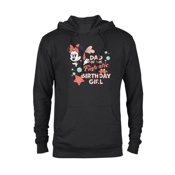 Disney Minnie Mouse Mermaid Dad of the Birthday Girl - Pullover Hoodie for Adults - Customized-Black