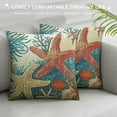 thumbnail image 3 of COMIO Throw Pillow Covers Beach Starfish and Summer is My Happy Place Decorative Pillow Cases Home Decor Square Pillowcases, 3 of 5