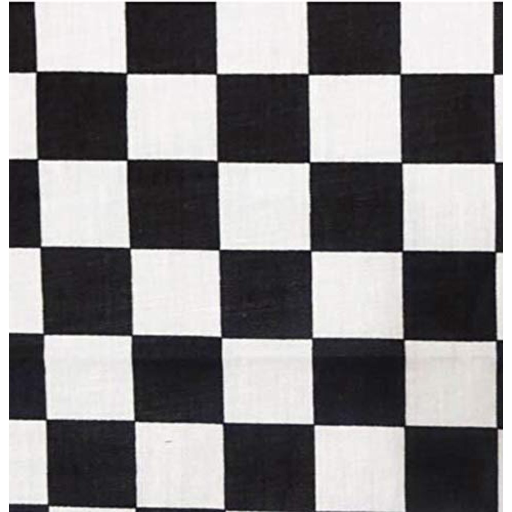 Checkered 2x2 inch Poly Cotton Fabric,5 Yards, 58”/60”, Black and White