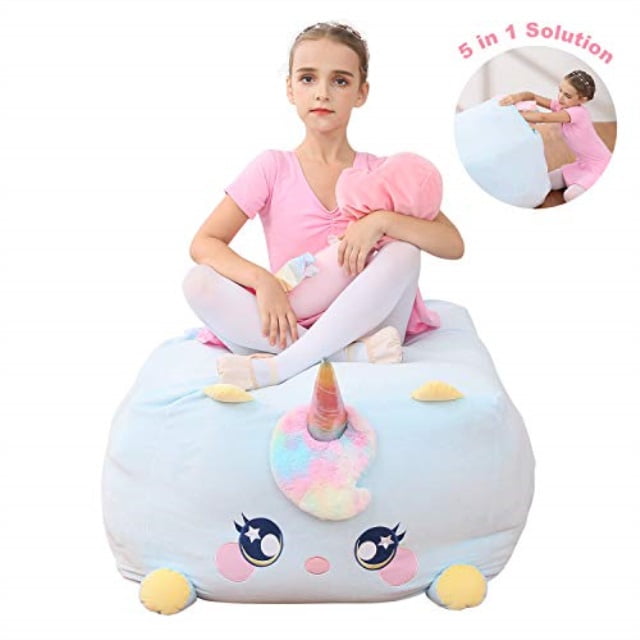 jupozqd stuffed animal storage, stuffed animal bean bags for girls, xl