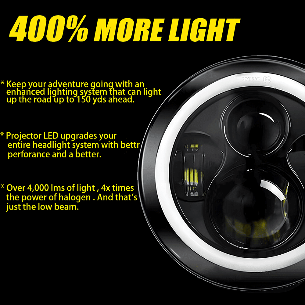 For 2008-2016 Jeep Patriot Pair 7" inch Round LED Headlights DRL Projector Light
