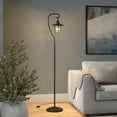 thumbnail image 4 of Evelyn&Zoe Bay Nautical Floor Lamp with Glass Shade in Brushed Nickel/Clear, 4 of 5
