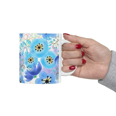 

Floral Coffee Mug 11oz Mug Hot Chocolate Cocoa Mug