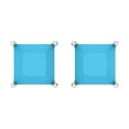 thumbnail image 3 of 14K Solid Gold Screw Back Stud Earrings for Women | 4 cttw Princess Cut Simulated Turquoise | White Gold, 3 of 5