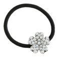 thumbnail image 3 of Flor de perla Banda elástica para el cabello Soporte para cola de caballo para moños Lazos para el cabello Cuerdas Plata Macarena Scrunchies de pelo de varios colores, 3 of 7