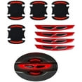 thumbnail image 1 of Manija de la puerta del automóvil JM 3D fibra de carbono rojo, 1 of 5