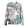 thumbnail image 4 of Pisexur Women's Plus Size Tops Floral Patchwork Color Block Tunic Round Neck Long Sleeve T Shirts Striped Causal Blouses Tops, 4 of 4