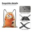 thumbnail image 4 of Pofeuu Garfield for Water-Resistant 210D Drawstring Bag Compact Foldable Design Gym Yoga Travel Essentials Lightweight Carryall-Medium, 4 of 6