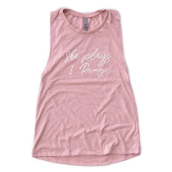 NanyCrafts' She Plays I Pray Women's Festival Muscle Tank