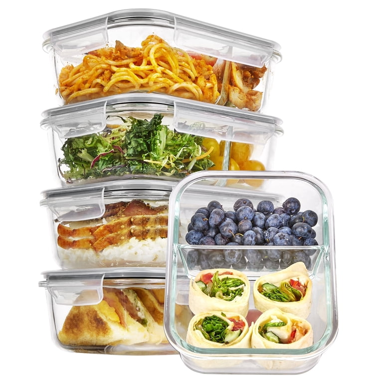 Sindcom 5-Pack 33oz Glass Meal Prep Containers 2-Compartment photo 7