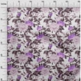 thumbnail image 2 of oneOone Cotton Poplin Twill Medium Purple Fabric Flower & Leaves Watercolor Craft Projects Decor Fabric Printed By The Yard 56 Inch Wide, 2 of 2