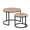 24" Natural Oak, variant on Villachico 31.5" French Oak Round Nesting Coffee Table, Set of 2, Wood Tabletop and Metal Frame (Grey Wash)