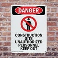 thumbnail image 4 of (2 Pack) Construction Site OSHA Danger Sign 12 Inch X 18 Inch Indoor / Outdoor Rust-Free Aluminum Metal Signs for Workplace, Workshop, and Construction Site, Made in the USA, 4 of 8