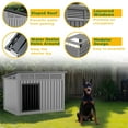 thumbnail image 4 of Dog House for Both Indoor and Outdoor with Weatherproof Roof Removable Floors for Medium to Large Dogs Interior Space (Grey&Black, Large ), 4 of 9