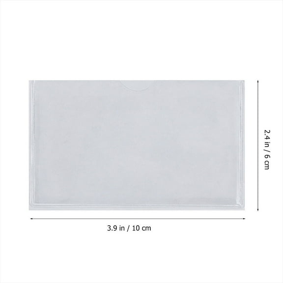 Kesenlong holder 12Pcs Self-Adhesive Plastic Pockets Holder Label Sticker for Organizing and Protecting (Transparent)