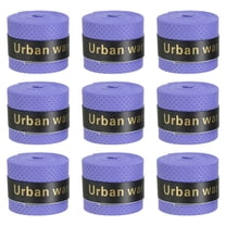 Uxcell 43.3" Round Groove Non-Slip PU Tennis Racket Overgrip Tape Wraps Purple 9 Pack