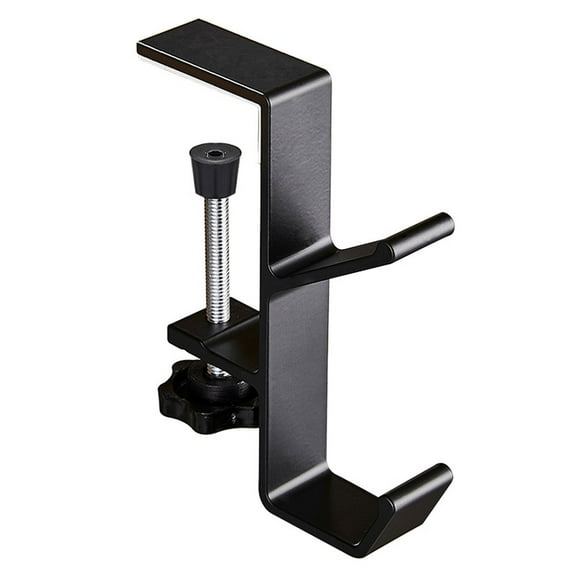 Desk Mount Bag Holder Hook Clamp Headphone Hanger - Aluminum Headphone Stand with Double Hooks for Table Desk Table Hanging Storage, Under Desk Hook for Headphones