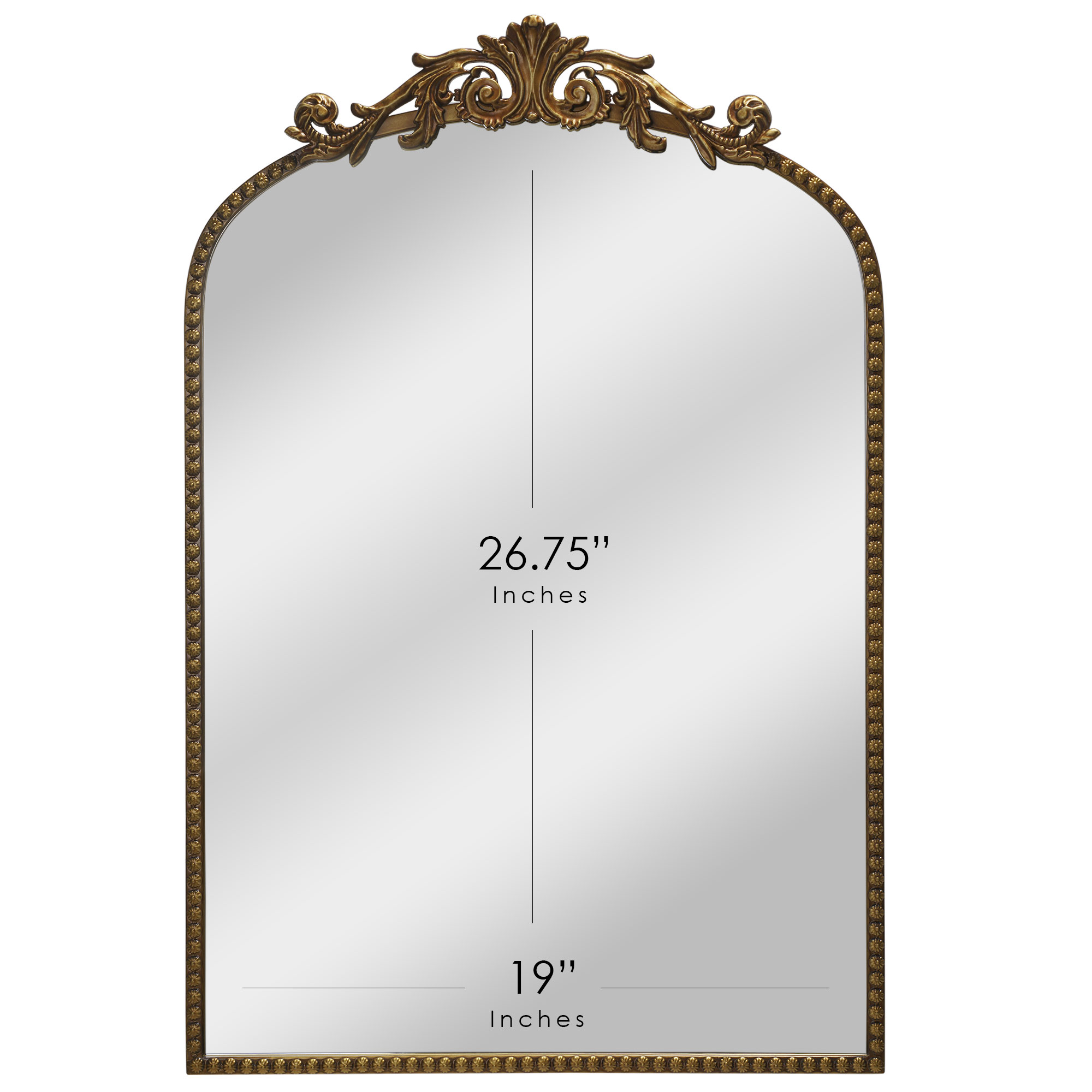 Better Homes & Gardens 20" x 30" Filigree Arch Metal Wall Mirror Decor in Gold - image 5 of 6