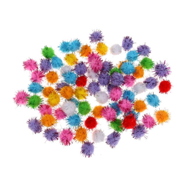 100 Bling Glitzy Tinsel Rociado Pompones Bolas 1.5cm Juguetes s del gato Zulema Pompones Gato Juguetes