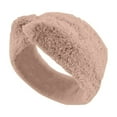 thumbnail image 4 of Women's Faux Fur Headband with Knot Design, Winter Warm Ear Warmer Headband, Soft Stretchable Head Wrap, Wide Knit Headband, Cold Weather Hair Accessory, Fashion Winter Headband - Beige, 4 of 8