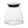thumbnail image 1 of EeaseMX Tanque de almacenamiento de granos geométricos, frasco hermético, lata sellada, contenedor de vidrio para clasificar alimentos con tapa de madera (350 ml), 1 of 7