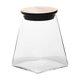 thumbnail image 1 of EeaseMX Tanque de almacenamiento de granos geométricos, frasco hermético, lata sellada, contenedor de vidrio para clasificar alimentos con tapa de madera (350 ml), 1 of 7