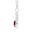 thumbnail image 2 of ANGARA Natural 1 ct Ruby Knotted Heart Pendant with Diamond in 14K White Gold for Women (Size-6mm) | July Birthstone, Birthday, Anniversary, Jewelry Gift for Women | Natural Ruby Necklace, 2 of 9