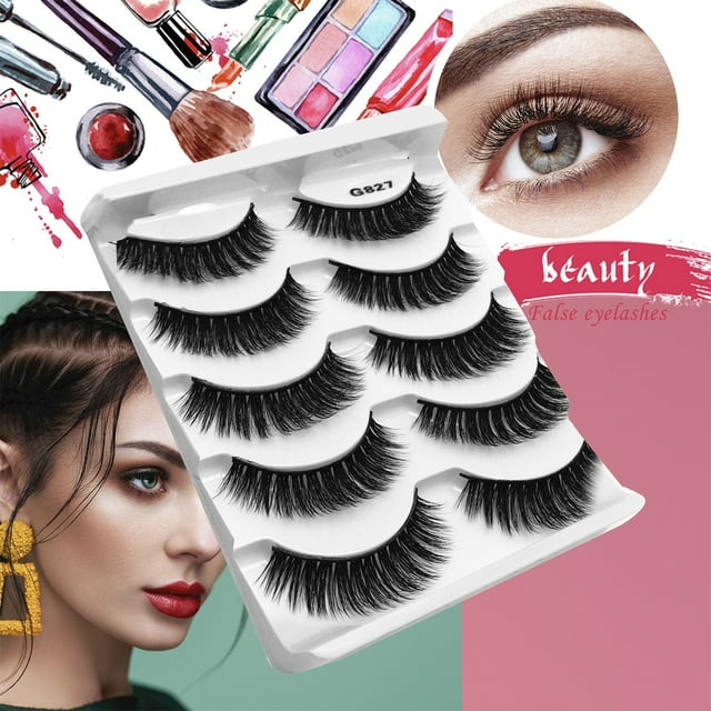 Fiudx Pestañas de Visón, Set Pestañas Comodas Hechas a Mano, Pestañas Postizatus Aspecto Natural, Ideal para Fotos de Fiestas y Bodas, Producto Esencial de Belleza Femenina, Incluye Cepillo para Un B