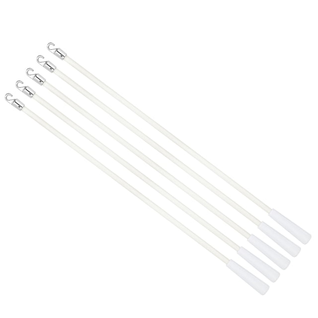 5Pcs 17" Reemplazo de Varilla de Persianas, Varilla de Inclinación de Persianas con Gancho y Agarre, Blanco