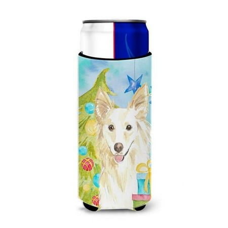 

Christmas Tree White Collie Michelob Ultra Hugger for Slim Cans