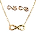 thumbnail image 1 of Juego de Joyería para Mujer Infinito LuckyLy, Aretes y Collar de Acero Inoxidable, Modelo Eva dorado UNITALLA, 1 of 6