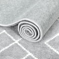 thumbnail image 3 of Modern Rug Small Trellis Throw Rug Premium Non Slip Doormat Neutral Shag Area Rug, Affordable Fluffy Carpet, Fuzzy Soft Living Room Rugs,Home Decor Rug,Light Grey, 3 of 9