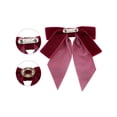thumbnail image 3 of INSPIRE CHIC Women's Velvet Bow Brooch Solid Color with Rhinestone Decor Red, 3 of 5