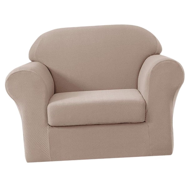 de 2 piezas de funda de sofá de jacquard de elasticidad, poliéster y spandex, cojín para asiento, funda para sofá, funda para para proteger, funda Beige 1 plazas Yotijar Funda de sofá elástica