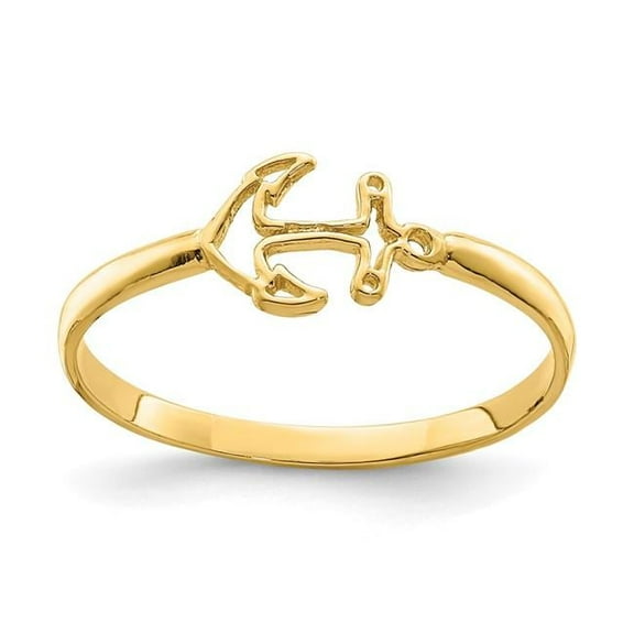 14K Polished Anchor Ring D4723