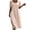 Pink, variant on Dvprdro Crewneck Short Sleeve Cotton Linen Midi Dress for Women Side Pockets Loose A Line Summer Vacation Casual Solid