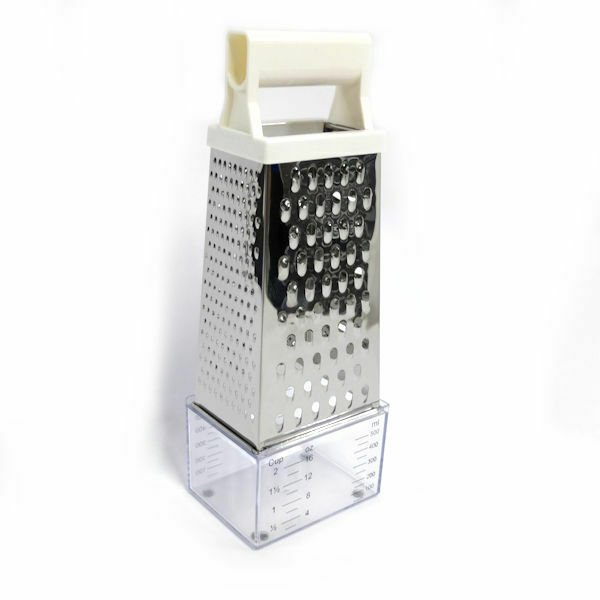 4Sided Stainless Steel Box Grater with Detachable Storage Container