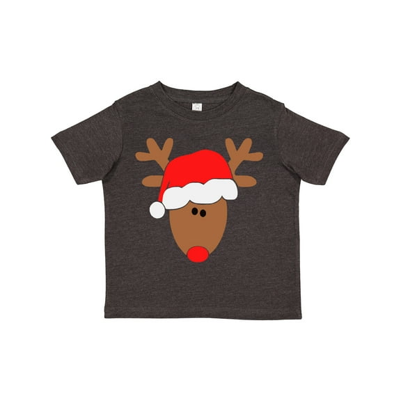 Inktastic Christmas Cute Reindeer in Santa Hat Boys or Girls Toddler T-Shirt