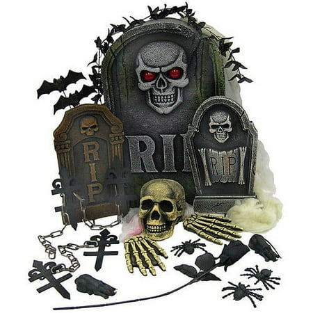 24-Piece Light-Up Halloween Tombstone Set